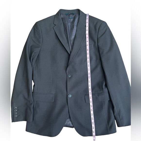 Perry Ellis slim fit pindot black suit jacket size 40 regular stretch knit - Picture 7 of 14